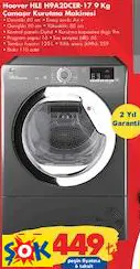HOOVER HLE H9A2DCER-17 9 KG ÇAMAŞIR KURUTMA MAKİNESİ
